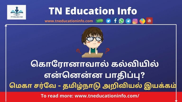 Covid Education Survey In Tamil Nadu | தமிழ்நாடு அறிவியல் இயக்கம் கொரோனா சர்வே