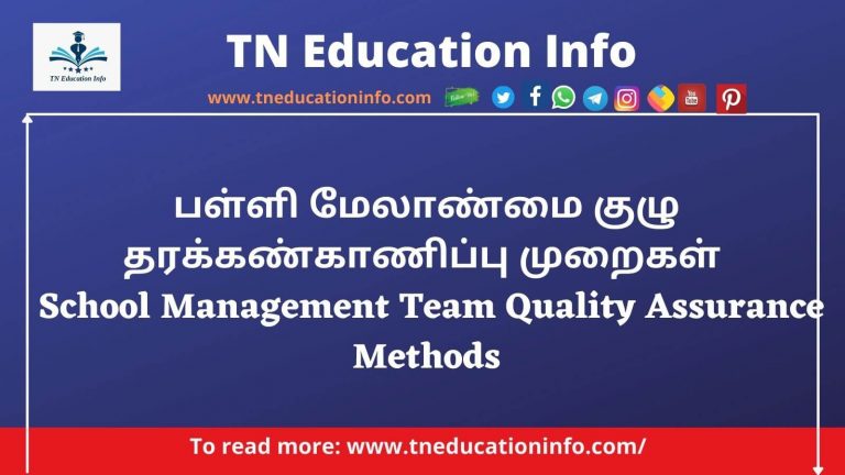 பள்ளி மேலாண்மை குழு தரக்கண்காணிப்பு முறைகள் – School Management Team Quality Assurance Methods