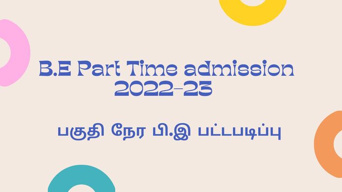 B.E Part Time admission 2022-23