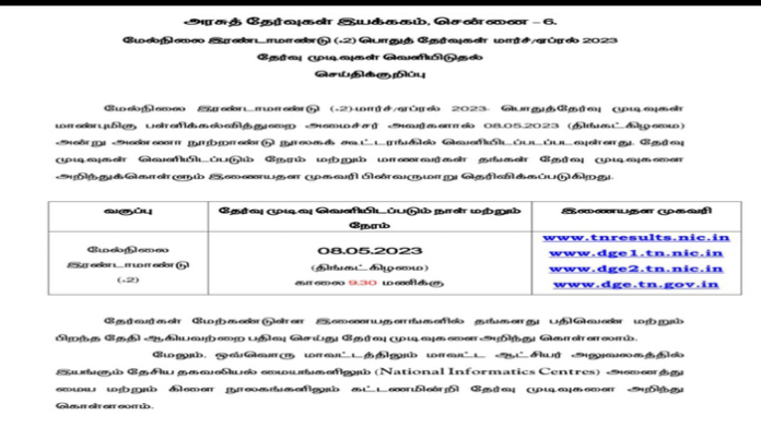 TN Plus Two Result Link 2023